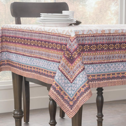 Maison d' Hermine Table Cloth Rectangle Table 100% Cotton 60 x 90 Inches Fall Tablecloth Reusable Everyday Use for Thanksgiving Christmas Decorations Dining Farmhouse Party (Fair Isle)