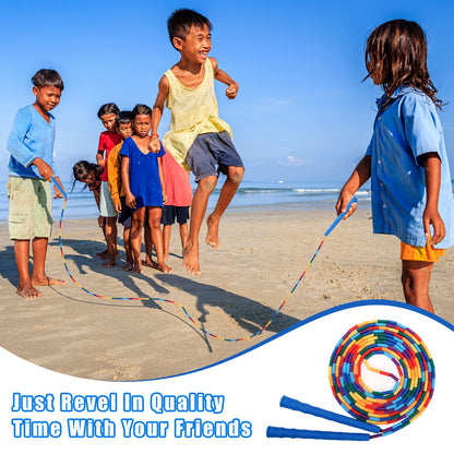 Coolrunner 16 FT Long Jump Rope(2 PACK), Double Dutch Jump Ropes, Soft Beaded Skipping for Kids Adults, Plastic Segmented Long Enough for 4-5 Jumpers