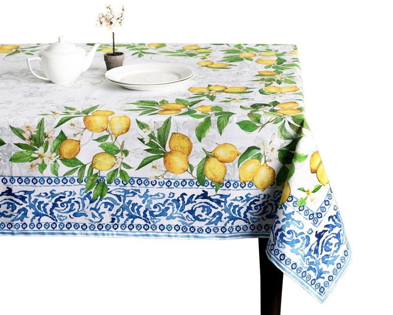 Maison d' Hermine Table Cloth Rectangle Table 100% Cotton 70 x 108 Inches Tablecloth Reusable Decorative for Dining Kitchen Room Farmhouse Home Gifts for Mothers Day Spring Summer - Cedrat