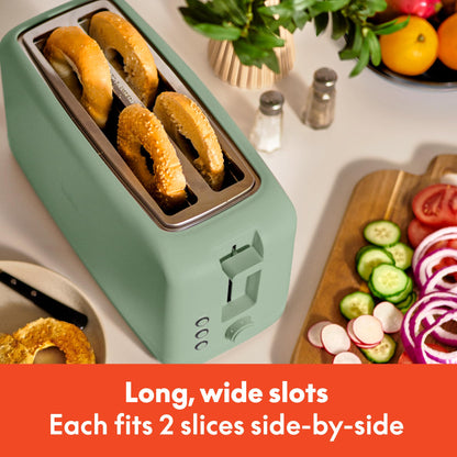 bella 2 Slice Slim Toaster, Fits-anywhere™ Kitchenware, 6 Setting Shade Control with Reheat & Cancel Buttons, Fits sourdough, 10” Long Slot, Anti Jam & Auto Shutoff, 900 Watt, Surf