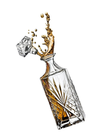 Lefonte Whiskey Decanter Set with 2 Old Fashioned Whisky Glasses for Liquor Scotch Bourbon or Wine - Irish Cut