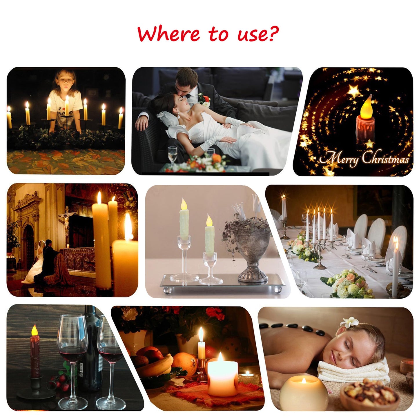 CVHOMEDECO. Real Wax Hand Dipped Battery Operated LED Timer Taper Candles Rustic Primitive Flameless Lights Décor, 4-3/4 Inch, Ivory, 6 PCS in a Package
