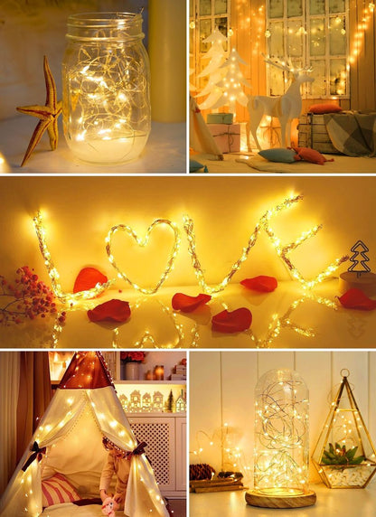 Brightown 24 Pack Fairy Lights Battery Operated String Lights - 7 ft 20 LED Mini String Lights Waterproof Silver Wire Firefly Lights for Vases Mason Jars DIY Crafts Plants Table Centerpieces Wedding