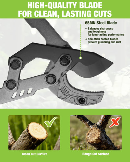 WORKPRO 26"-33" Extendable Anvil Lopper, Heavy Duty Tree Trimmer with 2 Inch Cutting Capacity, Branch Cutter with Compound Action, Garden Lopper with Telescopic Handles for Garden Farm Orchard