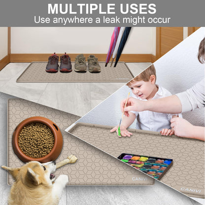 CANIVI Under Sink Mat, 34" x 22" Waterproof Silicone Under Sink Tray for Kitchen & Laundry Cabinets, Kitchen Cabinet Shelf Protector, Up to 3.3 Gallons Liquid, Fits 36 inch Standard Cabinet(Grey)