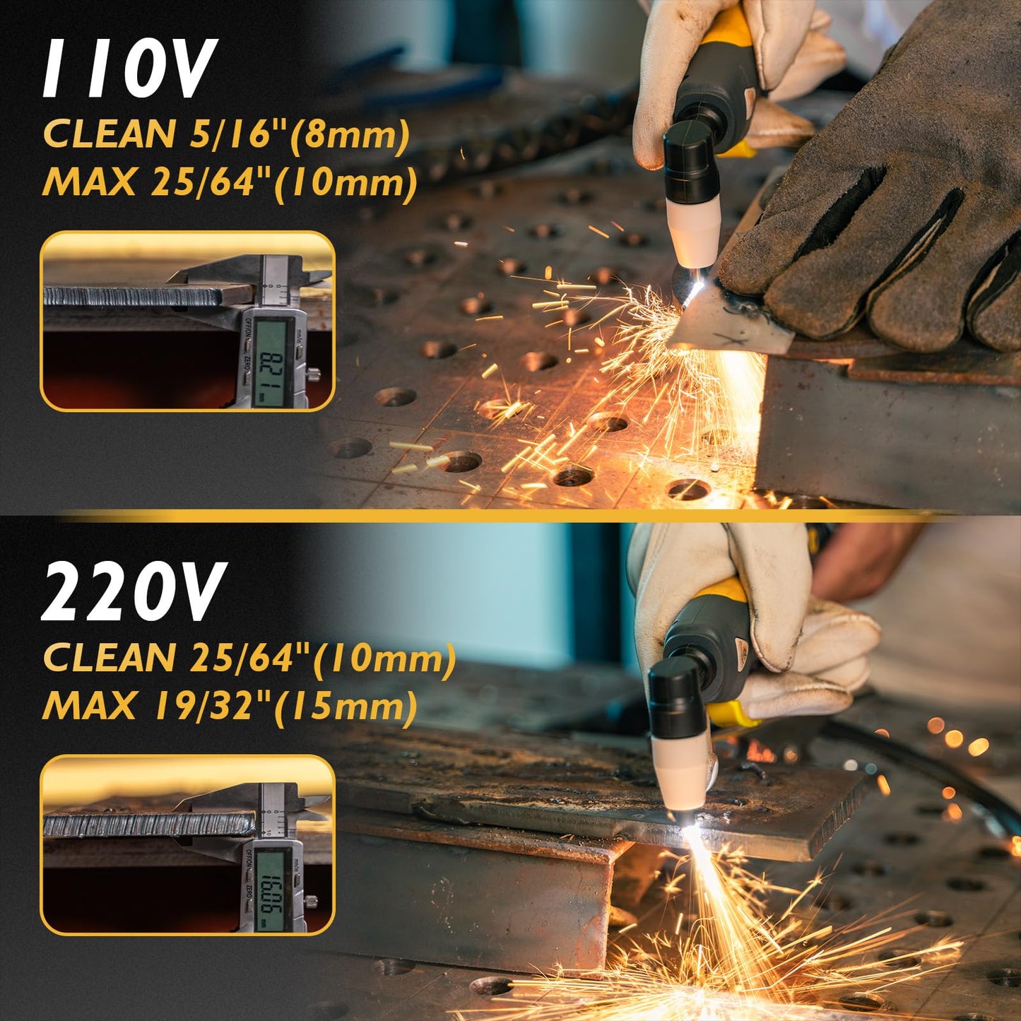 TOOLIOM MIG/TIG/CUT/Stick/Flux MIG/Spool Gun Welder 6 in 1 Multiprocess Welding Machine 110/220V Dual Voltage Aluminum Welding Machine Spool Gun Compatible