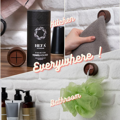 HEFA Towel Hooks, Towel Holder, Dish Towel Holder, Kitchen Organization, Kitchen Towel Hook, Kitchen Towel Holder, Hand Towel Holder, Kitchen Gadgets, Kitchen Essentials, Bathroom Accessories, 4 Pack