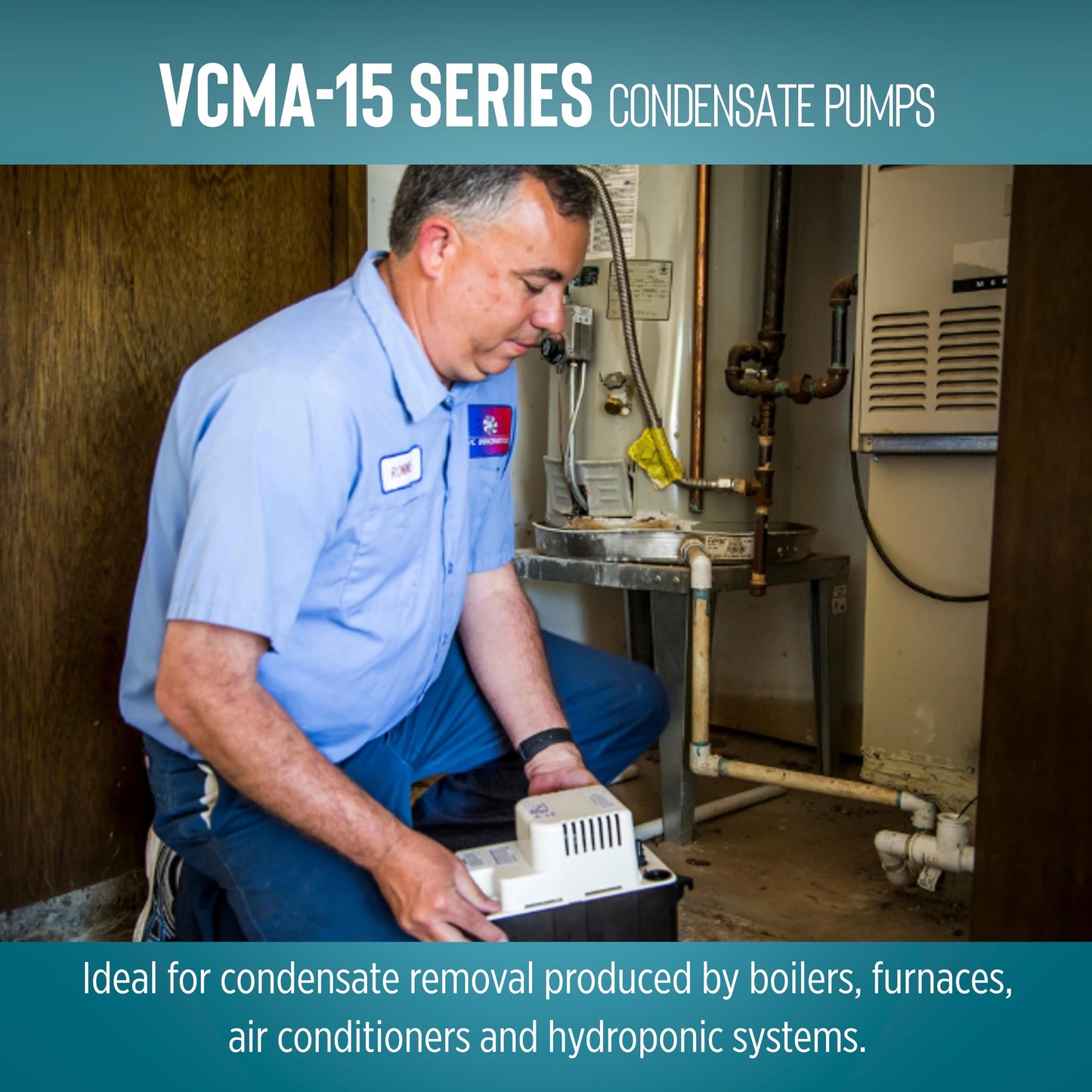 Little Giant VCMA-15ULT 115 Volt, 65 GPH, 1/50 HP Automatic Condensate Removal Pump with Tubing (no safety switch), Black/White, 554411