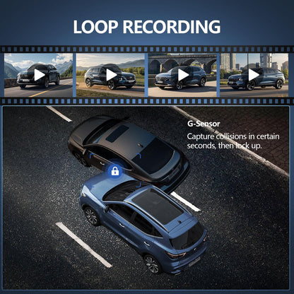Apenet Wireless CarPlay Screen with 2K Dash Cam, 8.1" Portable Touchscreen Car Stereo with CarPlay & Android Auto, 1080P Backup Camera, Voice Control, Bluetooth, Mirror Link, GPS Navigation