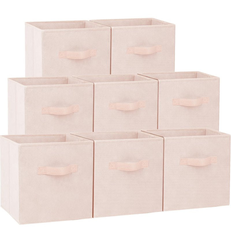 Criusia Storage Cubes - 13 Inch Heavy Duty Fabric Storage Bins for Shelves Closet Cube Organizer - 8 Pack Collapsible Cube Storage Bins Baskets for Clothes Blankets Toys - Nursery Organization