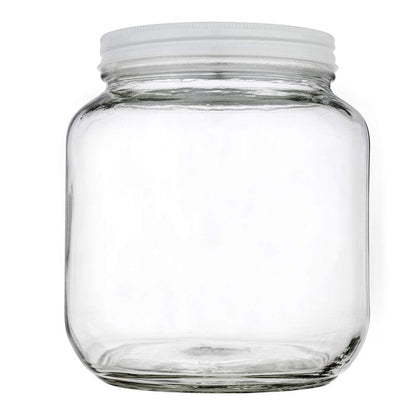 Half Gallon Glass Large Mason Jar Wide Mouth with Airtight Metal Lid - 1/2 Gallon Mason Jars - BPA-Free Glass Jar with Lid - Dishwasher Safe- By Kitchentoolz - Made in USA