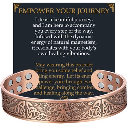 Jecanori Copper Bracelet for Men, 18X Strength 99.99% Pure Solid Mens Magnetic Copper Bracelets