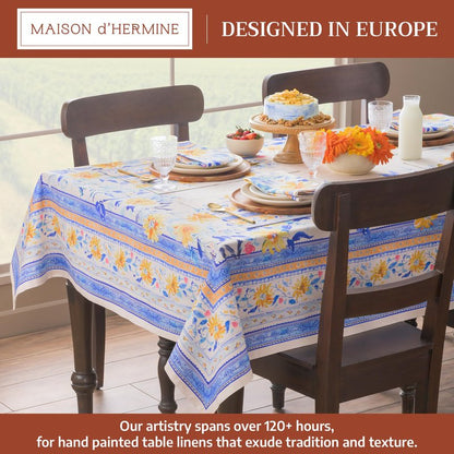 Maison d' Hermine Table Cloth Rectangle Table 100% Cotton 70 x 108 Inches Tablecloth Reusable Decorative for Dining Kitchen Room Farmhouse Home Gifts for Mothers Day Spring Summer - Girassol
