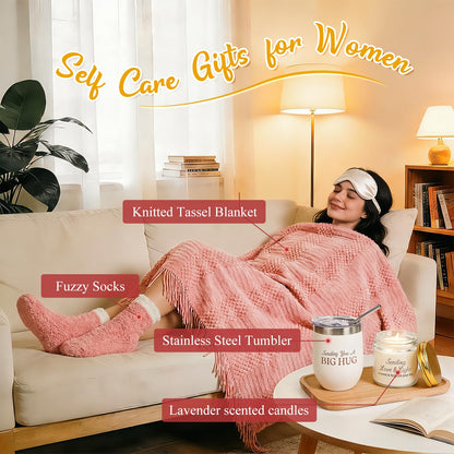 Get Well Soon Gifts Basket for Women, Care Package for Women After Surgery, Self Care Set, Inspirational Thinking of You ＆Feel Fetter Gifts for Friend Sick