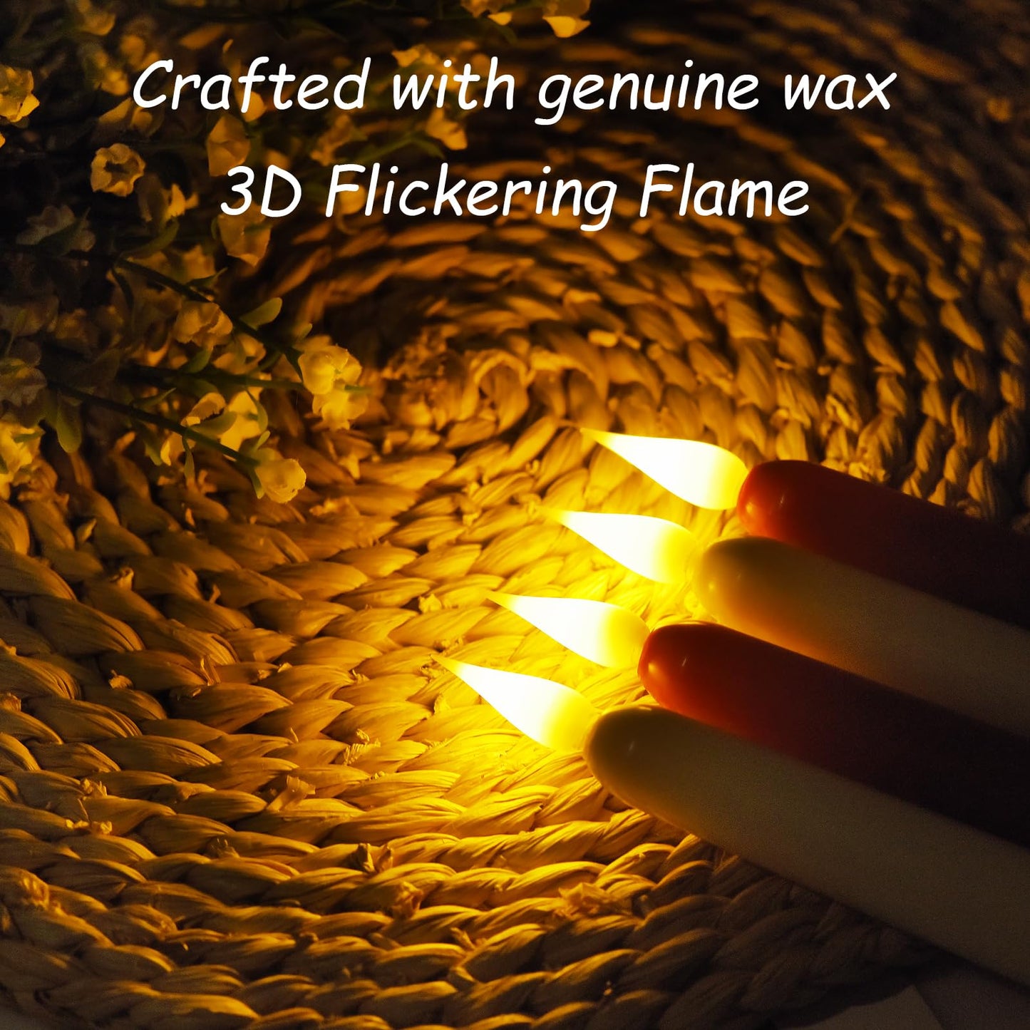 Flameless Taper Candles with Remote Control,6pack Dripless Plastic LED Candles,Flickering Candle Battery Operated,9.2'’Classic Tall Candle for Wedding,Party,Halloween,Christmas,Home Decor (Ivory)