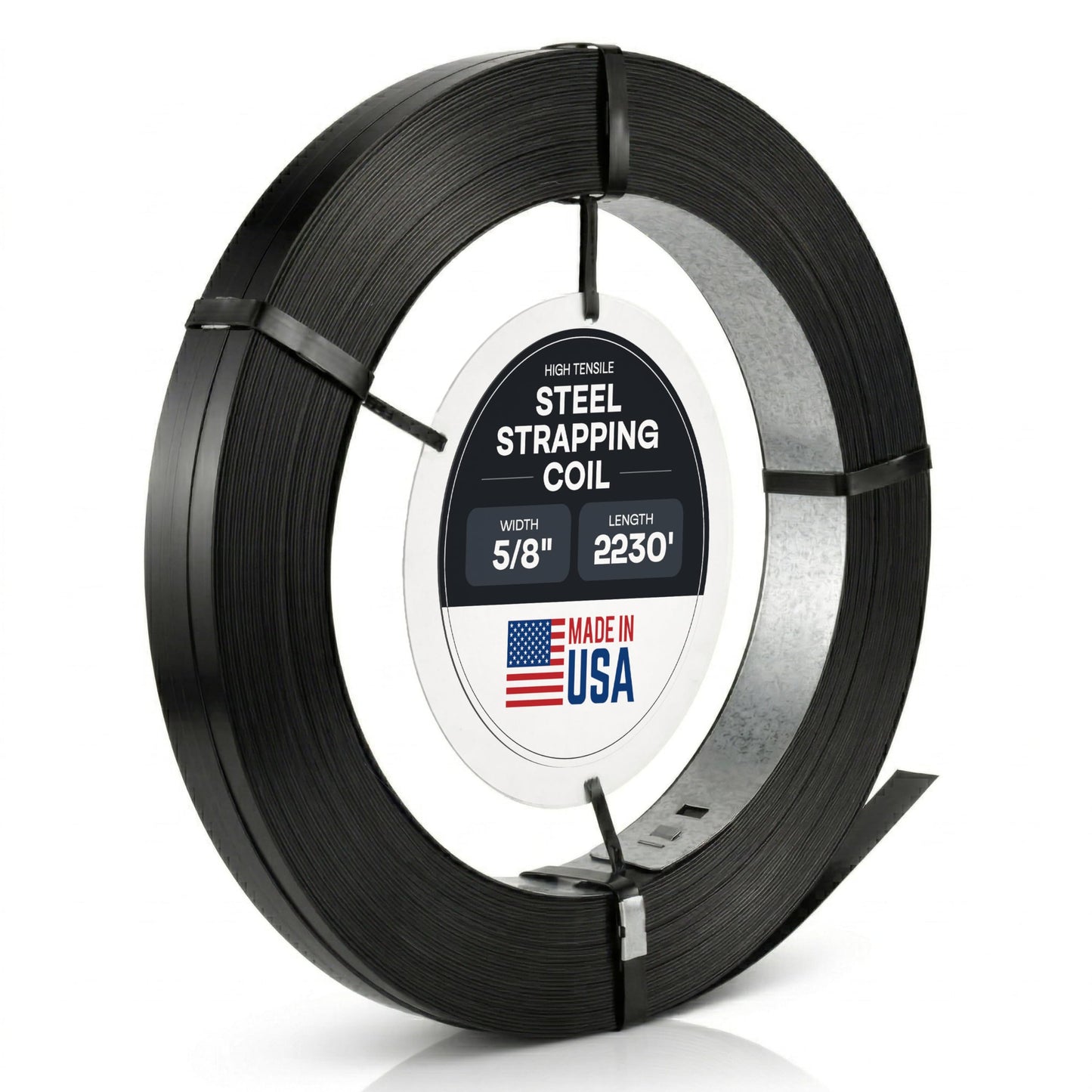 IDL Packaging 5/8" x .020" x 2230' Regular-Duty Steel Strapping Coil (1470 lbs Break Strength) - Painted and Waxed - Superior Cut-Resistance - Metal Straps for Pallet Banding, Extra-Heavyweight Loads