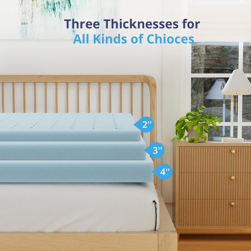 EGOHOME 3 Inch Queen Size Memory Foam Mattress Topper