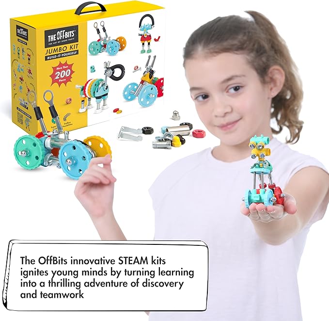 The Off Bits Educational STEM Toys for 6+: Robot Toy Building Sets 3-in-1 Engineering Kit for Boys and Girls Build Your Own STEM Building Toys with Endless Possibilities (Jumbo Kit)