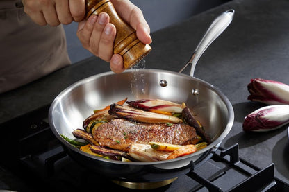 SANFELA Cookware, 10 Piece Stainless Steel Pot and Pan Set, 5 Ply Clad, Includes Frying Pans, Saucepans, Saute Pan and Stock Pot, Compatible with All Cooktops, PTFE, PFAS and PFOA Free