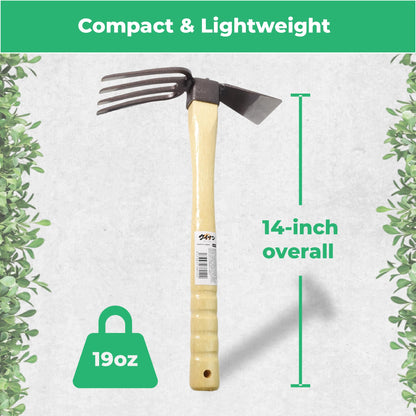 Japanese Dual Sided Garden Cultivator – Handcrafted Garden Hoe & Tiller, Sturdy & Handy