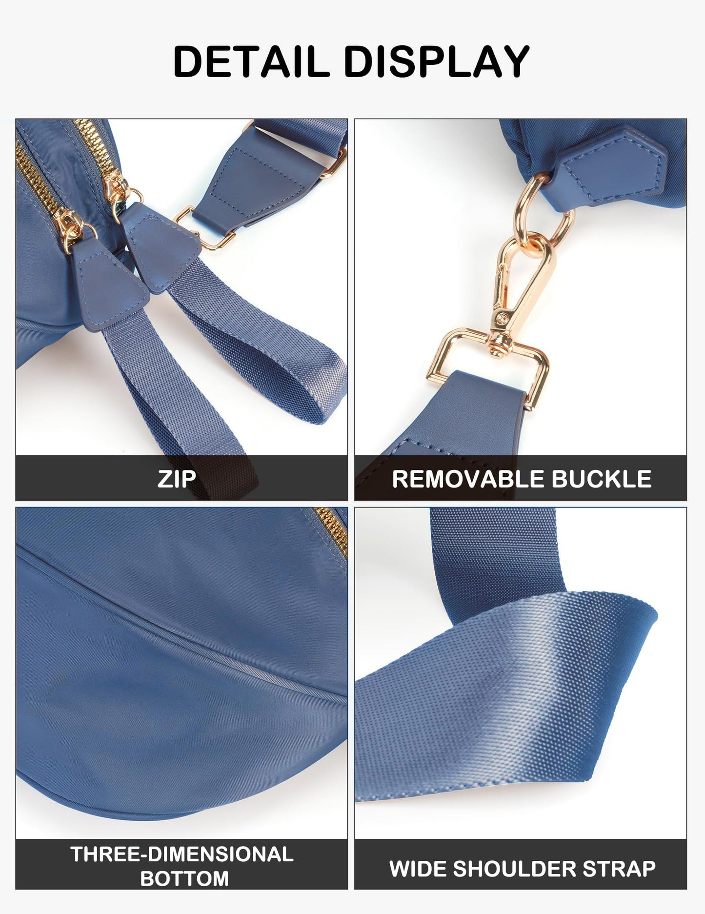 Spacious Nylon Crossbody Bag Bum Bag Handbags Wallets Purses Trendy Shoulder Bag for Women