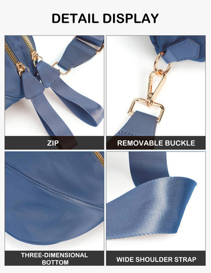 Spacious Nylon Crossbody Bag Bum Bag Handbags Wallets Purses Trendy Shoulder Bag for Women