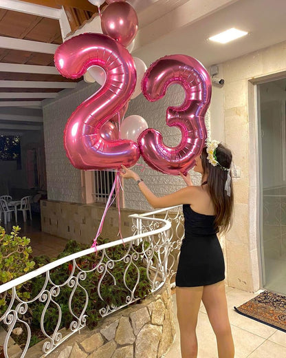 Pink Number 4 Balloon 40 Inch, 4th Birthday Party Decorations for Children, Giant 4 Foil Balloon for Party Supplies