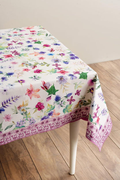 Maison d' Hermine Table Cloth Rectangle Table 100% Cotton 70 x 108 Inches Tablecloth Reusable Decorative for Dining Kitchen Room Farmhouse Home Gifts for Mothers Day Spring Summer - Chardon