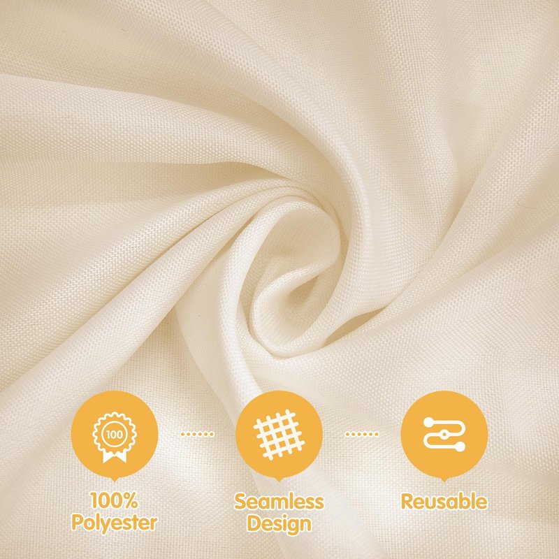 BRILLMAX 8 Pack Beige Tablecloths 60 x 126 Inch for 8ft Rectangle Tables - 150 GSM Polyester Fabric, 15" Standard Drop, Water, Stain & Wrinkle Resistant Cloth Cover for Wedding Banquet Dining Buffet