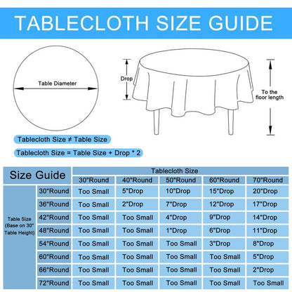 Hiasan Round Linen Tablecloth 60 Inch - Table Cloth Round Tablecloth Wrinkle and Stain Resistant Washable Polyester Fabric for Dining Room Kitchen Party, Beige
