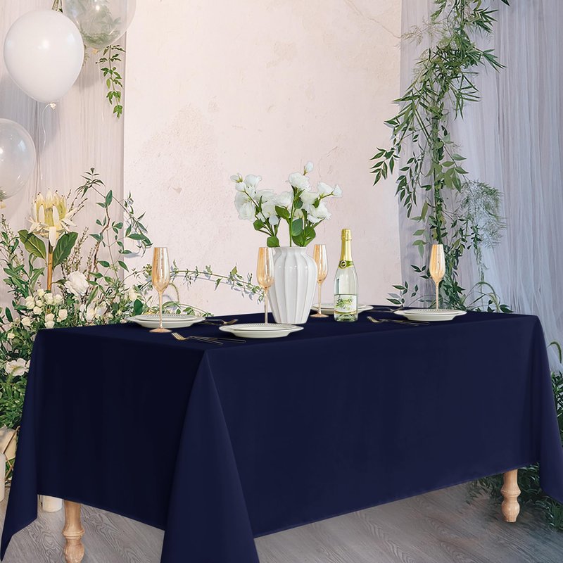 Fitable Navy Rectangle Tablecloths for 6 Foot Tables, 6 Pack - 70 x 108 Inches - Stain Resistant and Washable Table Clothes, Polyester Fabric Table Covers for Wedding, Party, Banquet, Buffect