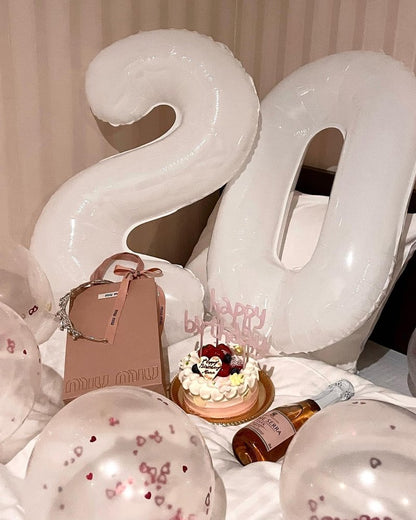 White Number 10 Balloon 40 inch, 10 Number Balloons, 10th White Birthday Decorations for Girls Boys, 10 Year Old Party Supplies