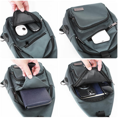 AMJ Crossbody Sling Bag Men Women, Casual Shoulder Backpack, Chest Daypack Satchel for Hiking Travel
