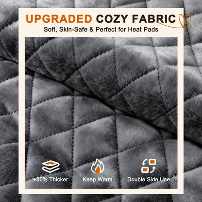 Electric Heating Pad for Period Cramps - 35"x20" XL Large Heated Pads for Back, Neck, Shoulder & Legs Pain Relief, Moist Heat Option, Machine Washable, 6 Heat Settings, Auto Shut Off, Soft Velvet