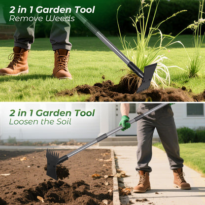 Walensee Garden Weeder Tool – Manual Weed Puller & Uprooting Weeding Tool with Weed Rake, Long Handle Grass Remover for Easy Weed Removal, Ideal Gardening Weeding Tool & Garden Hoe for Weeding
