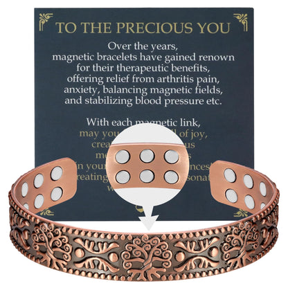 Jecanori Copper Bracelet for Men, 18X Strength Men's Copper Magnetic Bracelet,99.99% Pure Solid Copper Bracelet