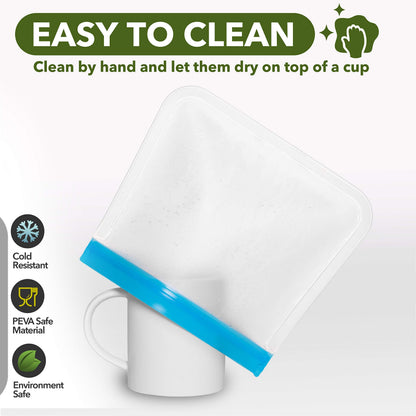 Greenzla Reusable Food Storage Bags - 12 Pack BPA-Free, Extra Thick, Leakproof Freezer & Lunch Carriers; 4 Gallon, Sandwich & Snack Options - Reusable Lunch Bags