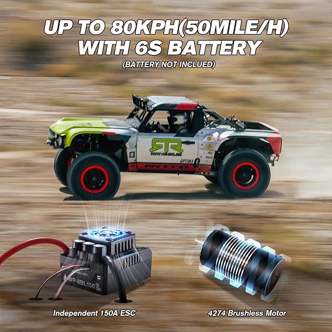 FMS 1/7 Ford Bronco RTR EB Fast RC Truck – Licensed by Ford &amp RTR Vehicles 80km/h Short Course Truck 4WD Brushless RC Car CNC Metal Parts Off-Road Rock Crawler 4x4 for Adults (2024 paint schem