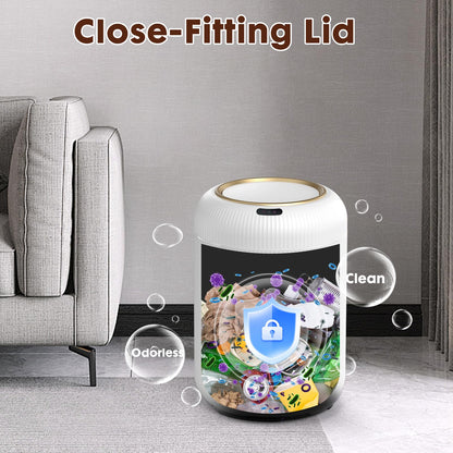 Procade Motion Sensor Trash Can with Lid, 3 Gallon Electric Bathroom Garbage can, Small White Wastebasket Touchless Trash Bin,Automatic Mini Trashcan for Bedroom,Toilet, Office, rv, Living Room