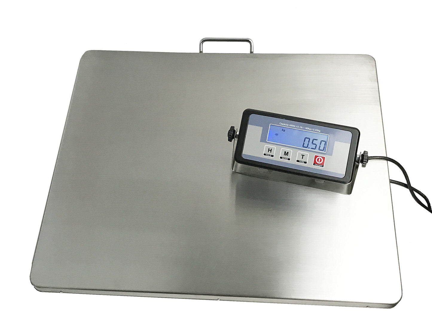 Angel USA Extra Large Platform 22 inches x 18 inches Stainless Steel 400lb Heavy Duty Digital Postal Shipping Scale, Powered by Batteries or AC Adapter, Great for Floor Bench Office Weight Weighing