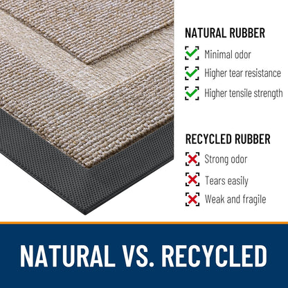 OLANLY Indoor Outdoor Front Door Mat - Waterproof All-Weather Doormat, Easy Clean, 29.5x17, Camel