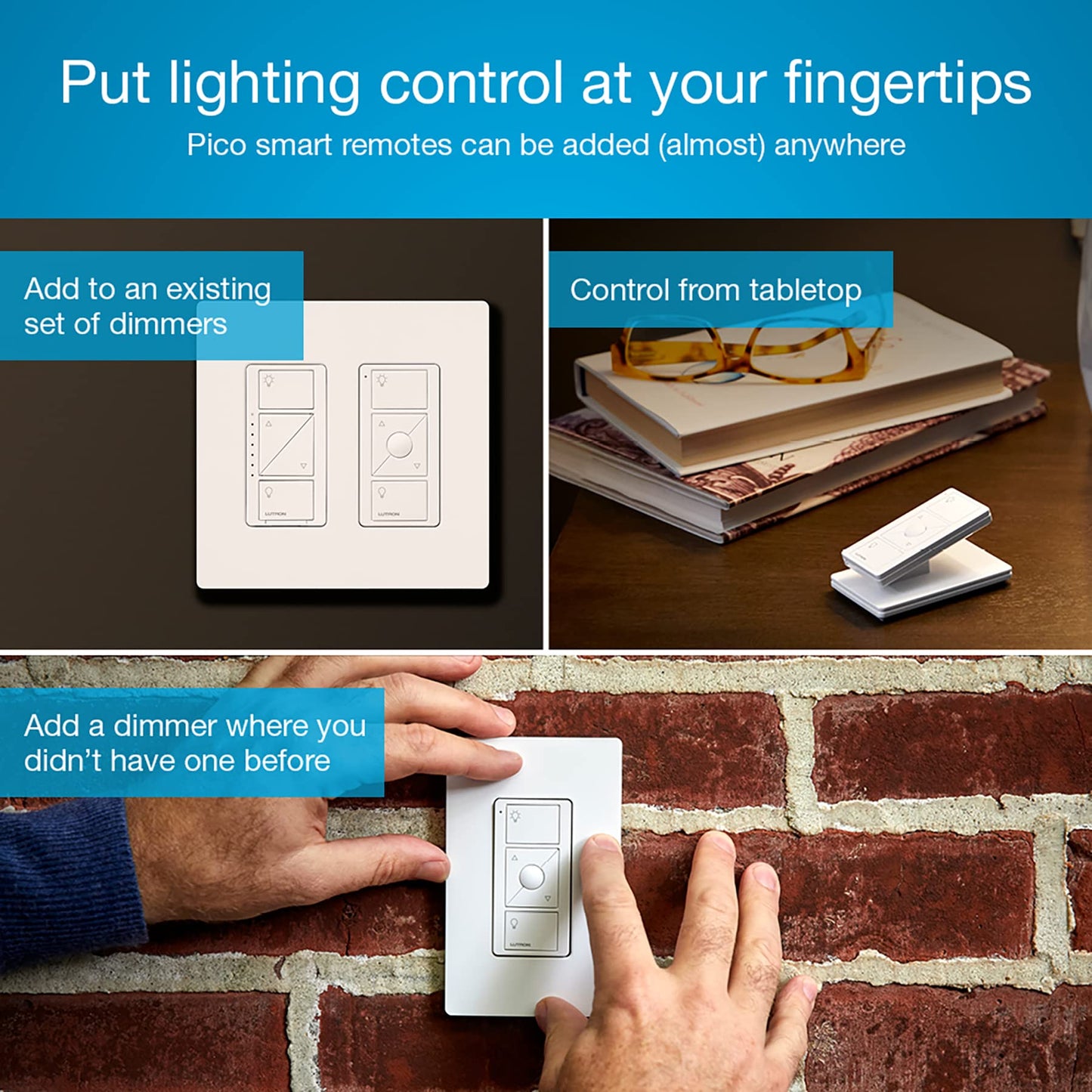 Lutron Caseta Smart Start Kit for Lamps, Plug-in Lamp Dimmer with Smart Bridge and Pico Remote, Compatible with Alexa, Apple HomeKit, and The Google Assistant | P-BDG-PKG1P | White