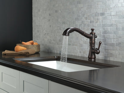 Delta Faucet Cassidy Pull Out Kitchen Faucet, Polished Nickel Kitchen Sink Faucet, Kitchen Faucet with Pull Out Sprayer, Magnetic Docking Spray Head, Polished Nickel 4197-PN-DST