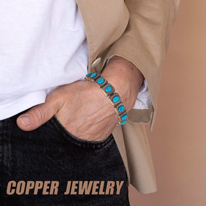 MagVIVACE Copper Bracelet for Women and Joint, Turquoise Magnetic Bracelets with Magnets, Mother's Day Jewelry Gifts