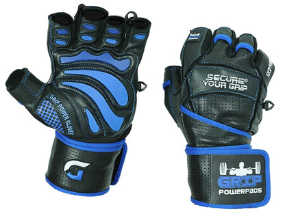 Elite Leather Gym Gloves with Built in 2" Wide Wrist Wraps Grip & Design for Weightlifting Power Lifting Bodybuilding & Strength Training Workout Exercises