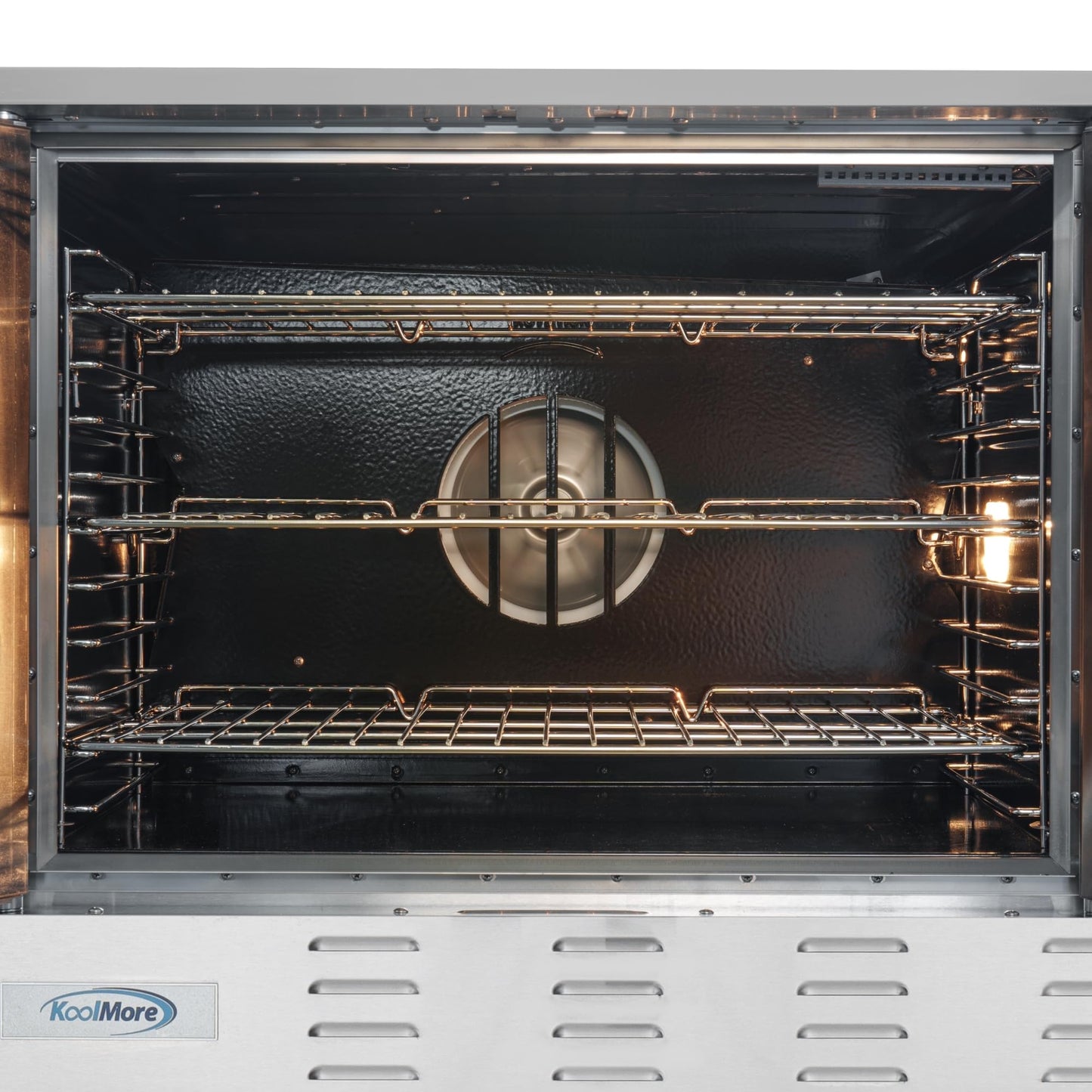 KoolMore 38 in. Full-Size Single Deck Commercial Liquid Propane Convection Oven 54,000 BTU with Casters in Stainless-Steel(KM-CCO54-LPC)
