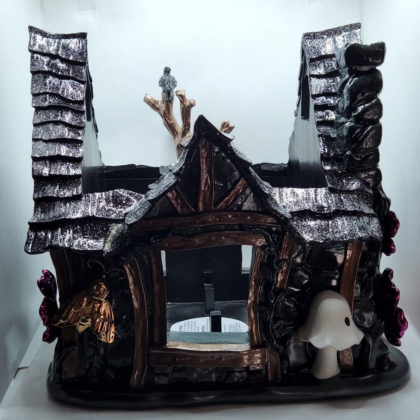 Halloween Candle Holder Compatible with Bath & Body Works and White Barn 3-Wick Candles - Select Your Favorite! (Candle NOT Included) - Haunted House Luminary