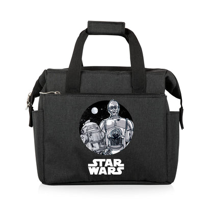 PICNIC TIME Star Wars Droids On The Go Lunch Bag, Soft Cooler Lunch Box, Insulated Lunch Tote, Leak-Resistant Work Lunchbox, Reusable Thermal Cooler Bag, (Black)