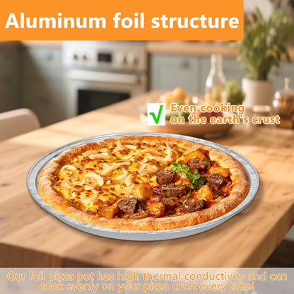 FMOACEN 10 Pcs Disposable Pizza Pans - 12 Inch Round Pizza Pan - Aluminum Foil Bakeware Trays, Oven Safe Bulk Set for Kitchen, Restaurant & Home Holiday Activities Accessories