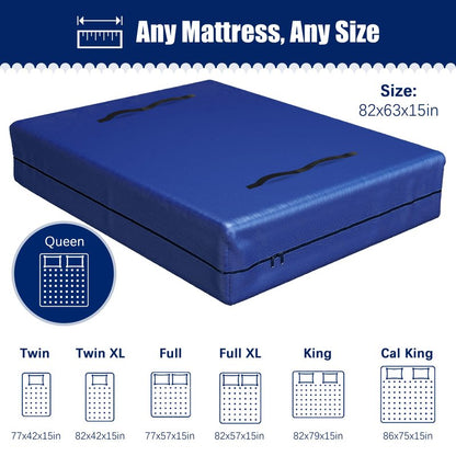 Cosy Family Mattress Bags for Moving with 8 Handles - 170GSM Extra-Thick Mattress Bag for Moving Supplies - Reusable Mattress Cover Protector Storage with Zipper - Queen Size - Blue